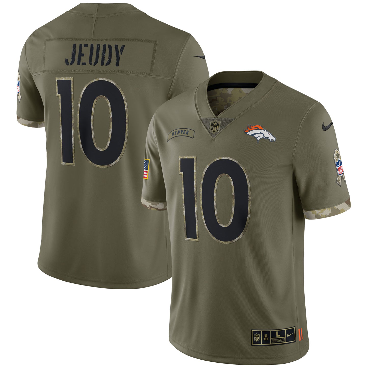 Jerry Jeudy Denver Broncos Nike 2022 Salute To Service Limited Jersey - Olive