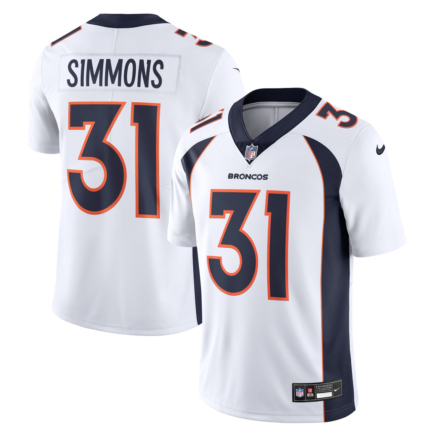 Justin Simmons Denver Broncos Nike  Vapor Untouchable Limited Jersey - White