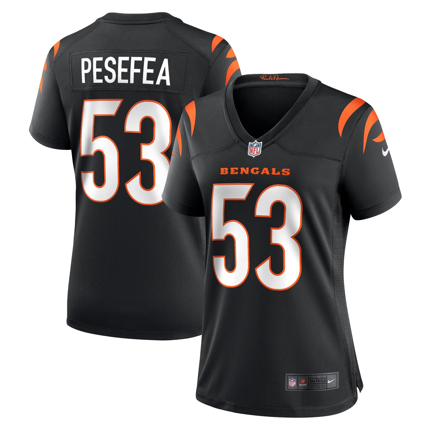 TJ Pesefea Cincinnati Bengals Nike Women's Team Game Jersey -  Black