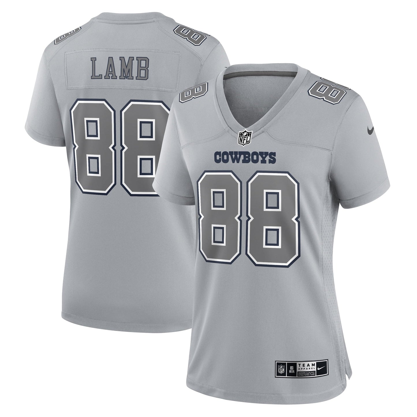 Women's Nike CeeDee Lamb Gray Dallas Cowboys Atmosphere Fashion Game Jersey