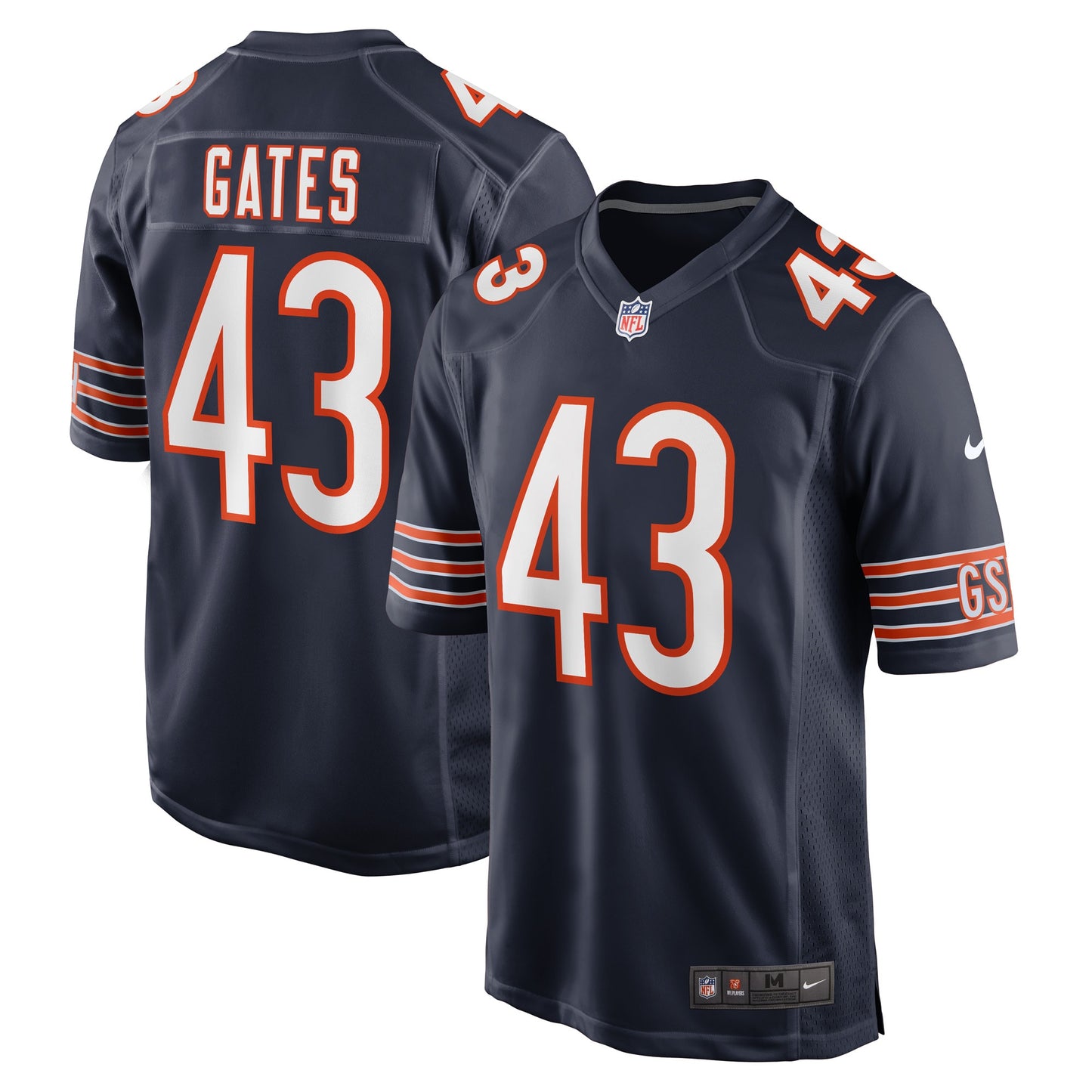 DeMarquis Gates Chicago Bears Nike Game Player Jersey - Navy