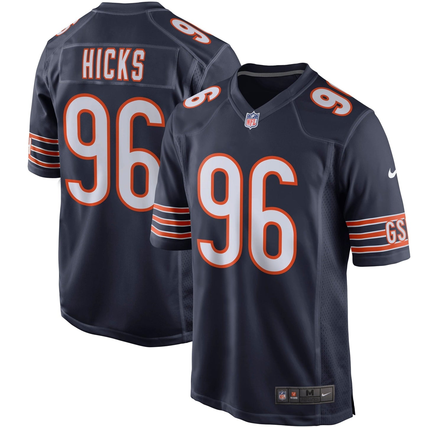 Men's Nike Akiem Hicks Navy Chicago Bears Player Game Jersey