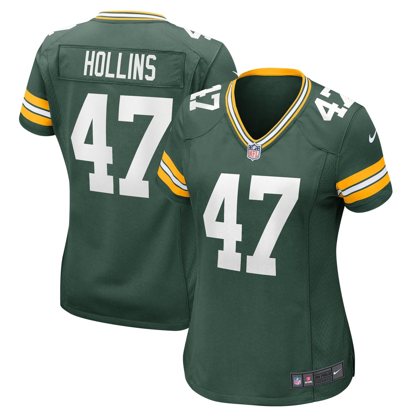 Women's Nike Justin Hollins Green Green Bay Packers Home Game Player Jersey